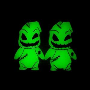 Glowing Oogie Boogie, Drop Earrings, Nightmare Before Christmas, Acrylic